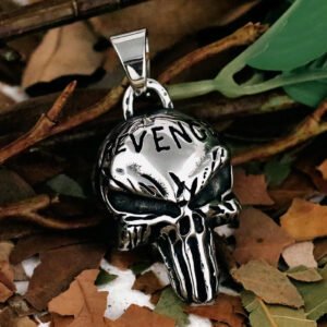 New Good Polished  Stainless Steel Punk Skeleton Mask Pendant Necklace  Biker Jewelry For Boyfriend Gift