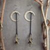 2022  Goth The Beast Comes At Night Earrings Moon Dangle Claw Witch Creativity Punk Jewelry Gift Women Classical Halloween