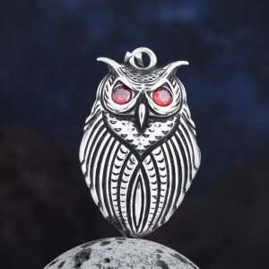 Stainless Steel Ol Pendant With Red Eye Zircon Necklace  Fashion Jewelry Chain Accessories For Teens