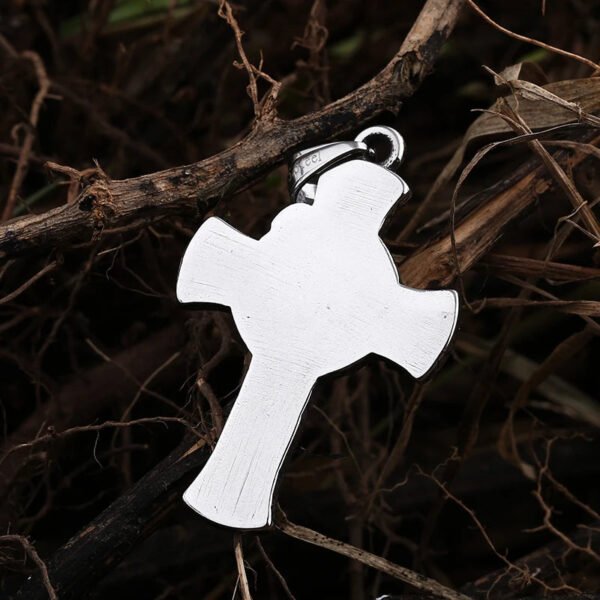 New For Teens Vintage Cross With Lion Pendant Necklace  Stainless Steel Men Animal Chain Gothic Jewelry Party Gift