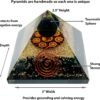 Crystal Orgone Pyramid – Orgonite Energy Generator with Copper-Wrapped Quartz and Shungite Crystals for Positive Energy