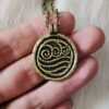 Water Tribe Necklace Vintage Avada Inspired Water Tribe Double-Sided Alloy Pendant Necklace