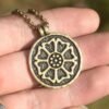 Vintage Silver Lotus Meditation Pendant Necklace Religious Amulet Jewelry For Gift