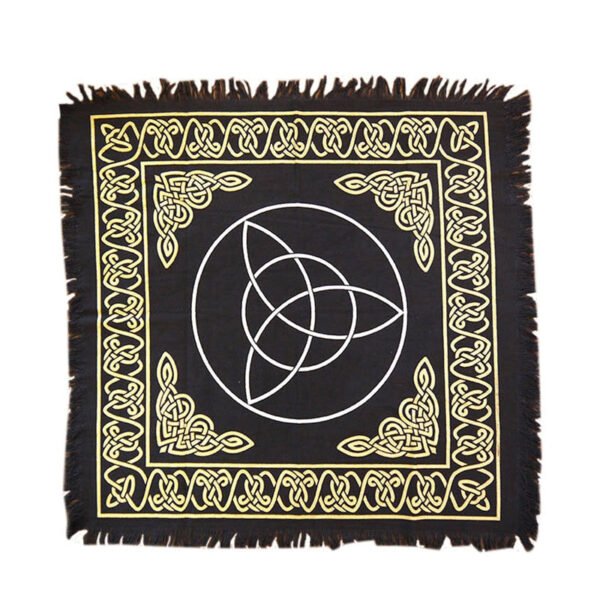 24"x24" Altar Tarot Cloth Board game tarot cards table cloth  Wicca table cover blanket tablecloth Black gold sliver