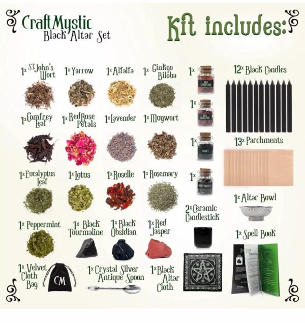 Witchcraft Supplies Wiccan Tools for Beginners - 50 Set Witchy Gifts Starter Kit