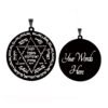 Protect God Pendant Kabbalah Amulet Names of 12 angels & Star of David Laser Cut Talisman Stainless Steel Pendant Necklace