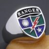 US Army Rangers Regiment 75th Military Jewelry Solid Sterling Silver Ring