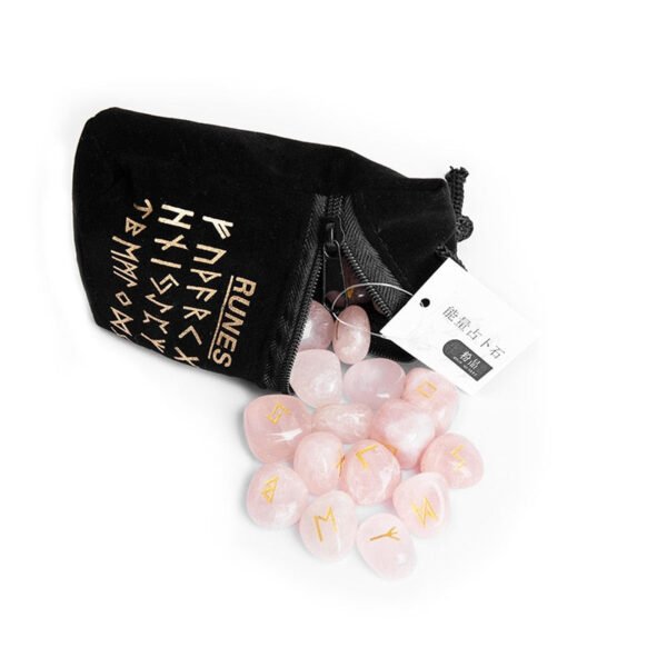 25PCS Divination Crystal Runas Symbols Reiki Healing Engraved Rune Stones ancient icelandic vikings with scandinavian runes kit