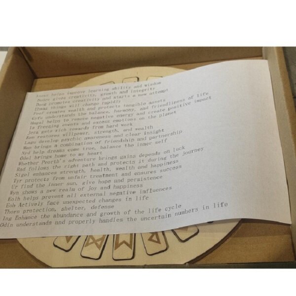 25Pcs Wood Runes Set Rune Board Kit Round Wooden Tile Divination Occultism Fortune-telling  Witchcraft Supplies for Altar WICCA Tarot &Divination