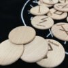 25pcs/set handmade wood Viking runes symbols beads Gypsy rune Divination sign wizard ritual Props with cloth bag Tarot &Divination