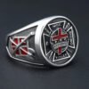 Ancient Knights Templar Crusades Cross Medieval Armor Masonic Sterling Silver Ring