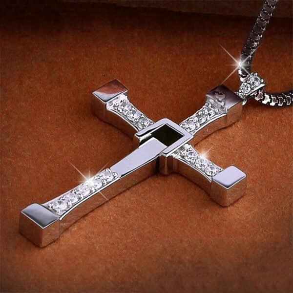 Fast And Furious Movie Dominic Toretto Cross Pendant Necklace Cosplay Jewelry 925 Sterling Silver