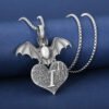 Pure Tin Vintage Bat Pendant Necklace Punk Men's Gothic Halloween Witch Collar Chain Girlfriend Fashion Jewelry Party Gift