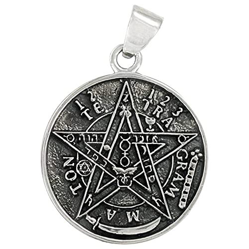 Sterling Silver Tetragrammaton Pentagram Pentacle Pendant