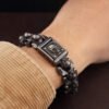 Stainless Steel Trendy Domineering Skull Bracelet for Men Vintage Gothic Skull Bangles Punk Rock Motorcycle Amulet Jewelry Gifts