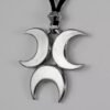 Crescent Triple Moon Necklace Goddess Pendant Lunar Pagan Wiccan Jewelry