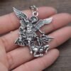 Archangel St.Michael Protect Me Keychain Holy Shield Charm Russian Orthodox Pendant
