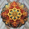 Mandalas 3D Sublimation Aluminum Metal Wind Spinner with Crystal Pendant for Outdoor Garden Yard Hanging Ornament Decoration