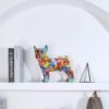 Nordic Painting Graffiti Bulldog Statue, Printed Resin Dog Handicraft Home Decoration Wine Cabinet Office Decoration Sculpture
