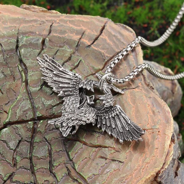 Retro Gothic Mystical Angel Wings Pendant Necklace