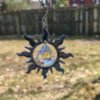 "Outdoor Garden Sun Wind Spinner with Crystal Stabilizer - Elegant Hanging Ornament Decoration"