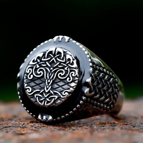 intage Viking Tree Of Life Ring For Men Nordic Mythology Stainless Steel Yggdrasils Ring Fashion