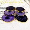 Magicun Crystal~2pcs per lot Agate slice European coasters jade stone agate slice Natural agate slices coaster