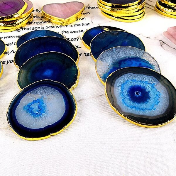 Magicun Crystal~2pcs per lot Agate slice European coasters jade stone agate slice Natural agate slices coaster