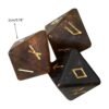 3 Pcs 8-Sided Rune Dice Resin Assorted Polyhedral Dices Set Divination