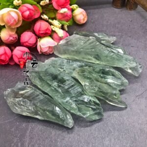 Magicun Crystal~300g natural green crystal rough 4-7cm large grain gravel green long tooth rough stone