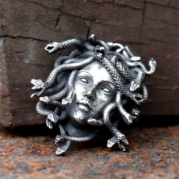 2024 New 316L Stainless Steel Men's Medusa Pendant Necklace Vintage Snake Animal Accessories wicca