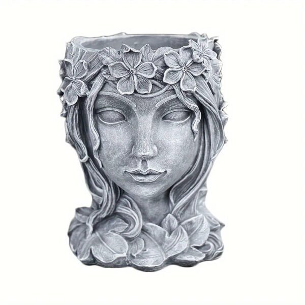 Head Planter Goddess Statue Planter Decorative Portrait Planter Indoor Outdoor Flower Vase Container