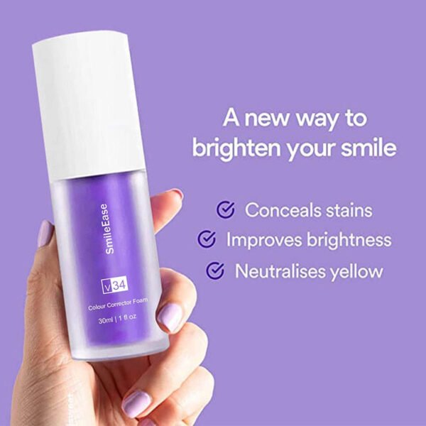 30ml New V34 Purple Whitening Fresh Breath Brightening Toothpaste Remove Stains Reduce Yellowing Care For Teeth Gums Oral Care