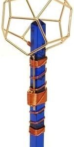 Crystal Wand Healing Tool - Christ Principle Vajra Etheric Weaver Pendant with Magnets & Copper Wire - 8" - Dodecahedron