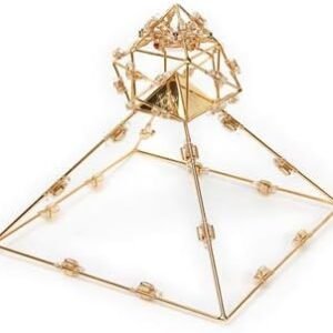 Meditation Pyramid for Personal & Planetary Healing - Amplified Solar Orb 7 Rays Solar Form Radiator Capstone & 32 Etheric Weavers