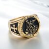 Magic Ring~316L Never Fade Cross Saint Michael Protect Stainless Steel Cool Golden&Silver Round Ring Newest HF423