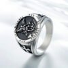 Magic Ring~316L  Cross Saint Michael Protect Stainless Steel Cool Golden&Silver Round Ring Newest HF423