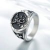 Magic Ring~316L  Cross Saint Michael Protect Stainless Steel Cool Golden&Silver Round Ring Newest HF423