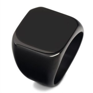 Magic Ring~316L  Fashion Simple Style Black Square Ring Classic Ring Wedding Engagement Jewelry