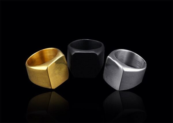 Magic Ring~316L  Fashion Simple Style Black Square Ring Classic Ring Wedding Engagement Jewelry