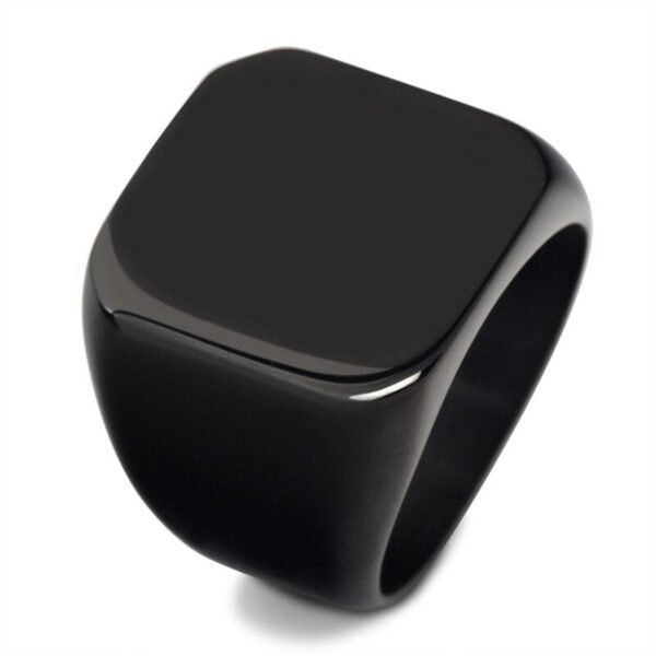 Magic Ring~316L  Fashion Simple Style Black Square Ring Classic Ring Wedding Engagement Jewelry