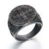 Magic Ring~316L  Men Women Stainless Steel Black Gold Armor Shield Knight Templar Crusade Cross Signet Male Ring Medieval Signet