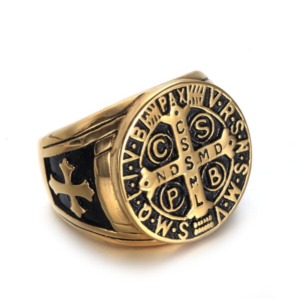 Magic Ring~316L  Men Women Stainless Steel Black Gold Armor Shield Knight Templar Crusade Cross Signet Male Ring Medieval Signet