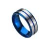 Magic Ring~316L  Men's fashion 8MM Black Brushed Ladder Edge Tungsten Ring Blue Groove Men Wedding Ring Gifts For Men