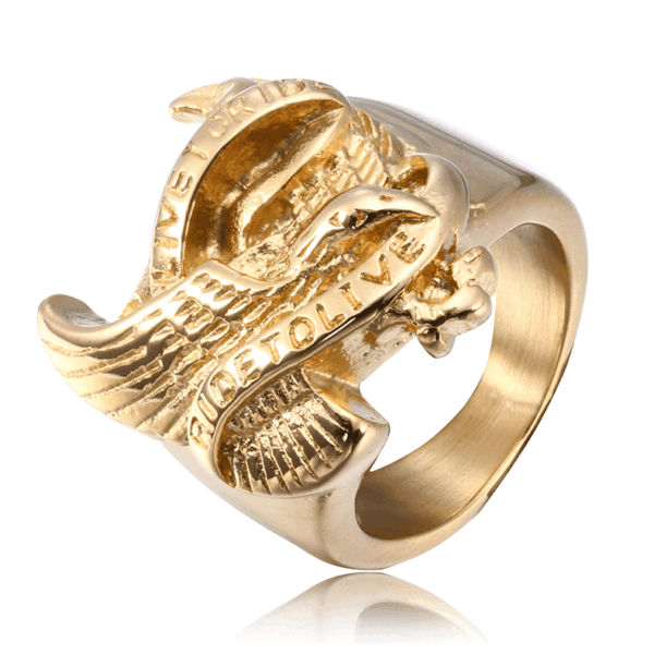 Magic Ring~316L  Punk Rock Eagle Ring Gold-Color Stainless Steel Party Ring