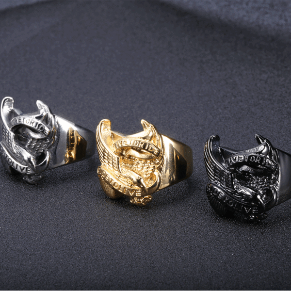 Magic Ring~316L  Punk Rock Eagle Ring Gold-Color Stainless Steel Party Ring