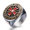 Magic Ring~316L  Ranzwal Punk Rock Crusader Cross Stainless Steel Rings for Men Knight Templar Ring Jewelry US SIZE 7~13