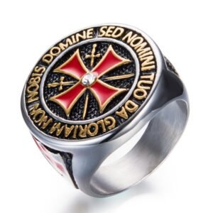 Magic Ring~316L  Ranzwal Punk Rock Crusader Cross Stainless Steel Rings for Men Knight Templar Ring Jewelry US SIZE 7~13