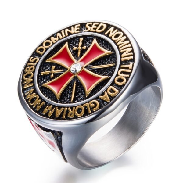Magic Ring~316L  Ranzwal Punk Rock Crusader Cross Stainless Steel Rings for Men Knight Templar Ring Jewelry US SIZE 7~13