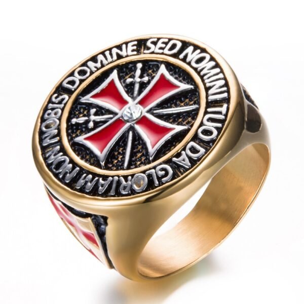 Magic Ring~316L  Ranzwal Punk Rock Crusader Cross Stainless Steel Rings for Men Knight Templar Ring Jewelry US SIZE 7~13